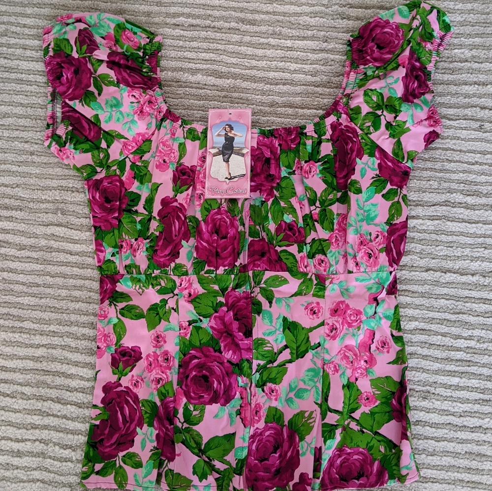 Pinupgirlclothing peasant top BNWT M